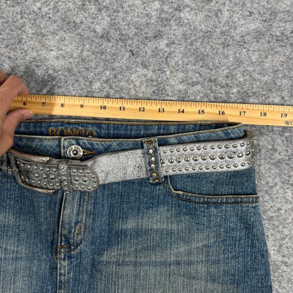 Vintage Y2K Bongo Women's Denim Festival Grunge Micro Mini Skirt Size 7 - Picture 16 of 16